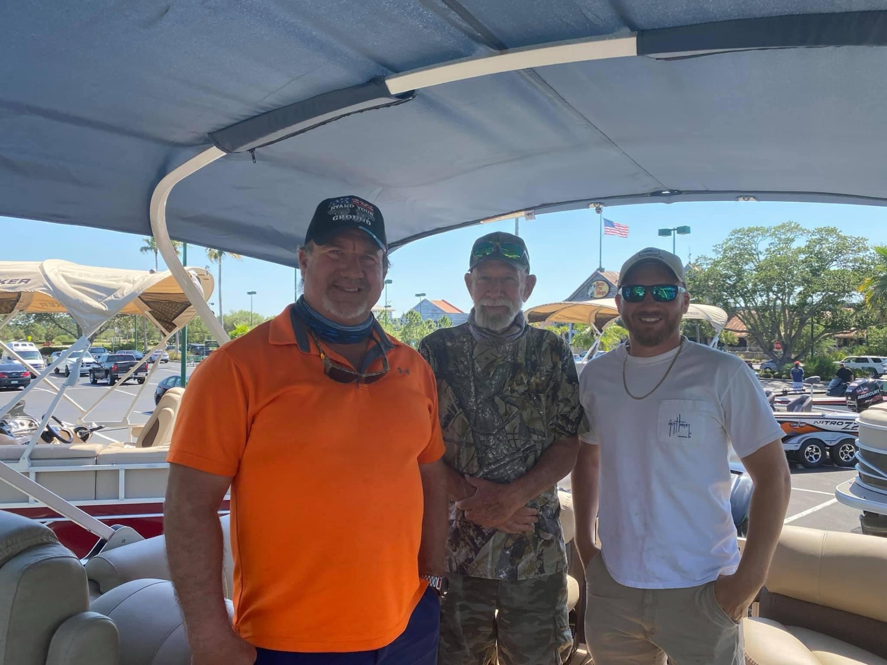 Three generations of the VanDyke family on the pontoon
